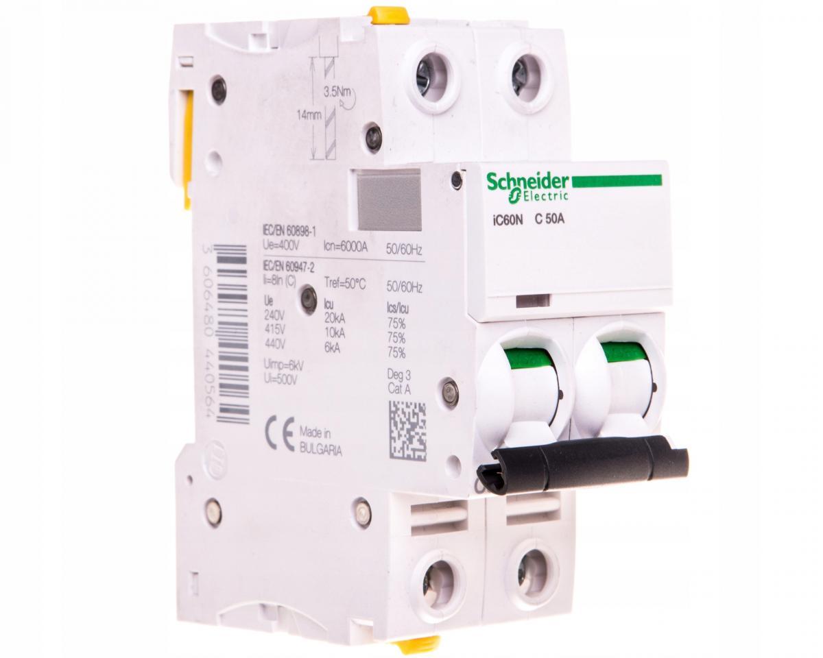 SCHNEIDER ELECTRIC IC60N 2P 50A C wyłącznik nadprądowy