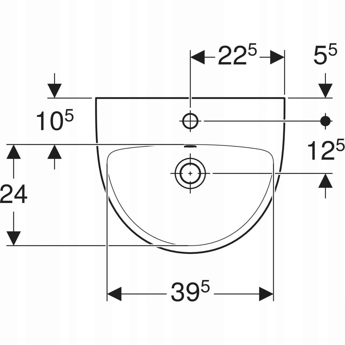 Umywalka kompaktowa Selnova B45 cm, H17 cm, T37 cm, z przelewem, z otworem