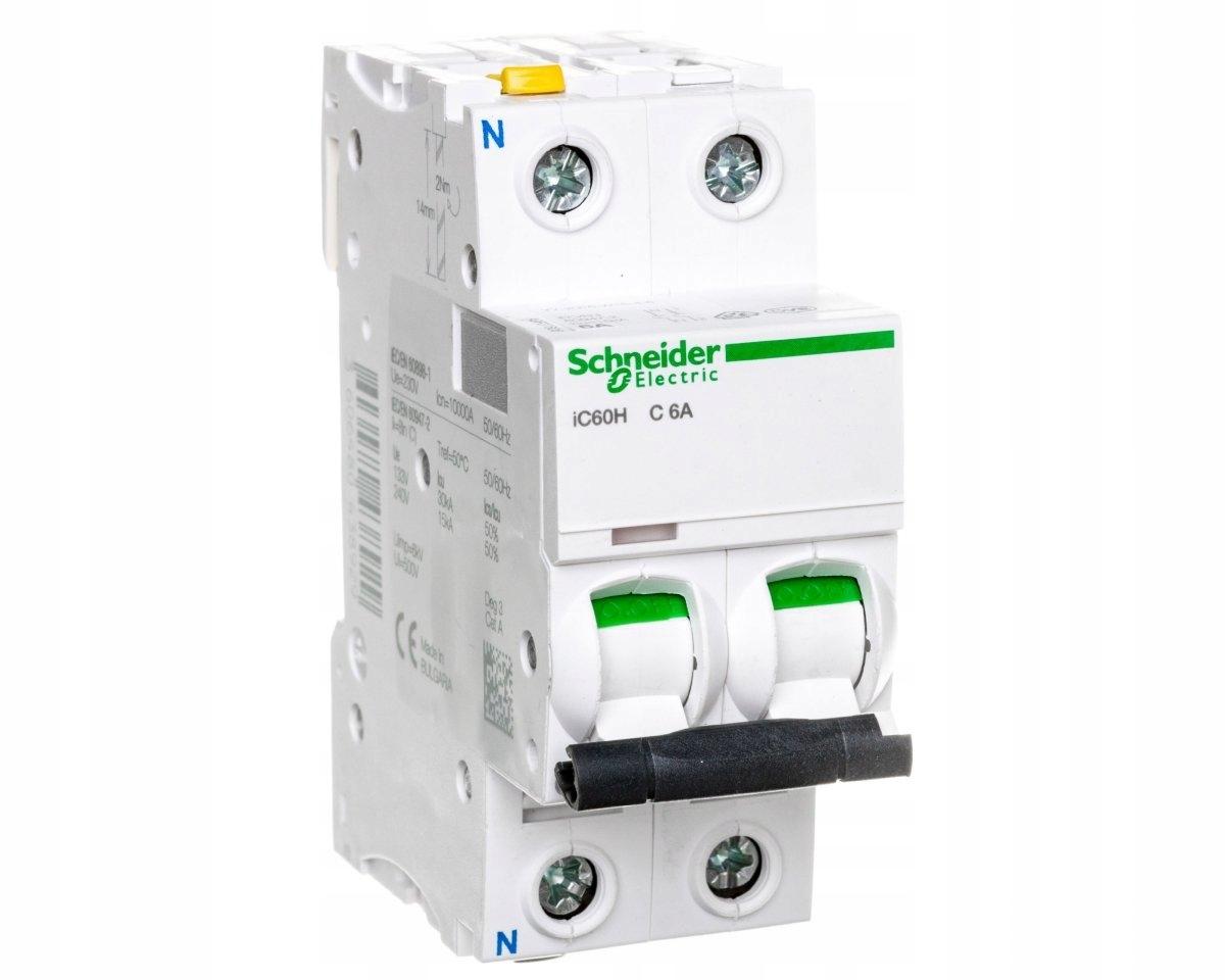 SCHNEIDER ELECTRIC Wyłącznik nadprądowy iC60H-C6-1N C 6A 1N-biegunowy
