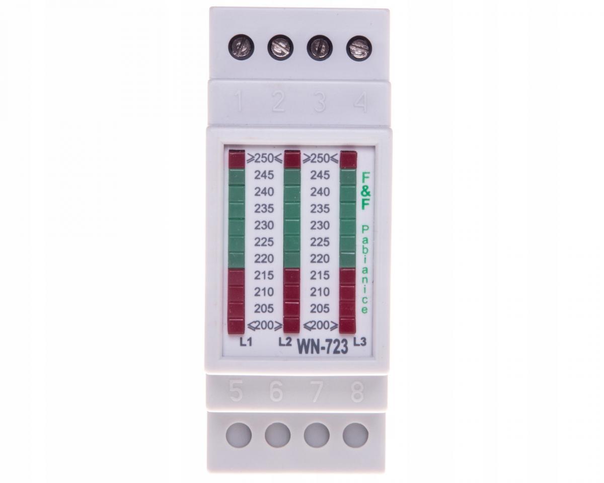 F&F Wskaźnik napięcia WN-723 trójfazowy, zakres: 3x200÷250V, 2 moduły