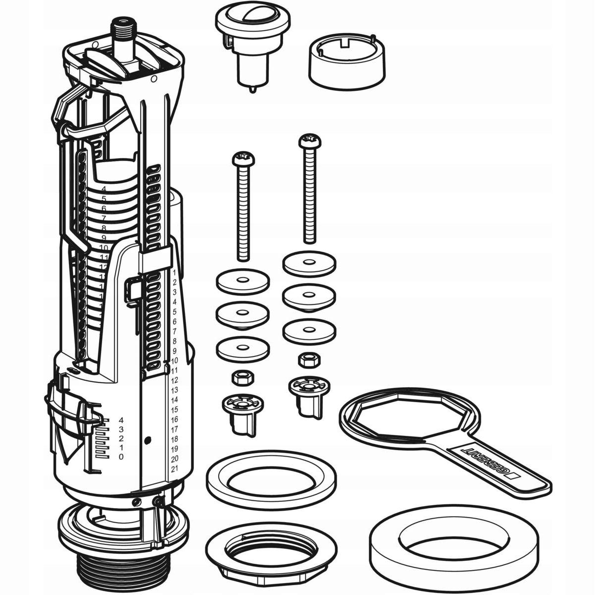 GEBERIT Zawór spustowy Typ 240, dwudzielny