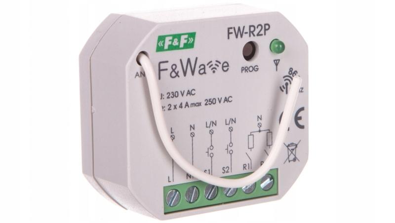 F&F Radiowy podwójny przekaźnik bistabilny - montaż PDT 85÷265V AC/DC