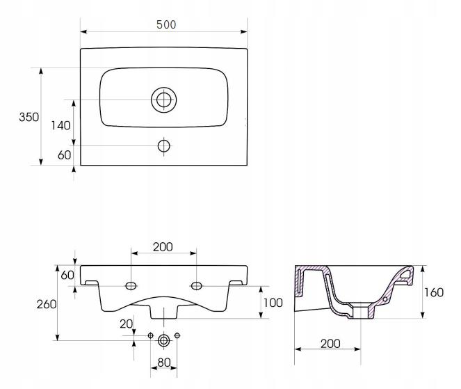 Zestaw 977 Moduo 60 biały (szafka + umywalka)