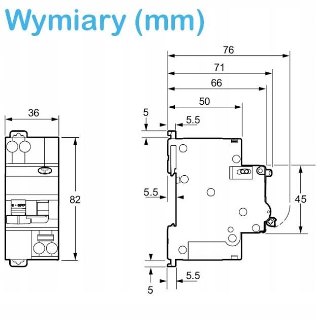 Wyłącznik kombinowany Easy9 Pro EZ9D-C25-30-A-1N C 25A 1N-biegunowy 30 mA t