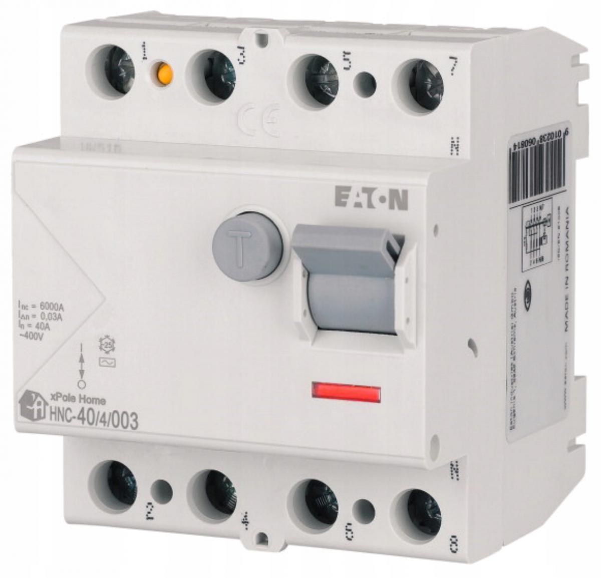 EATON Wyłącznik różnicowoprądowy 6kA typ AC HNC-40/4/003