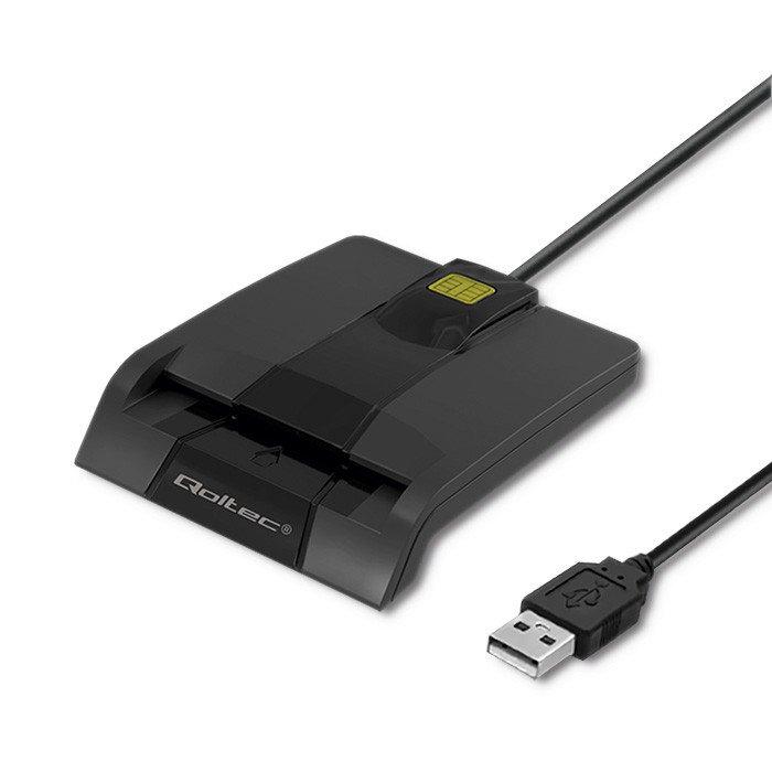 QOLTEC Inteligentny czytnik chipowych kart ID SCR-0634, USB typ C, 50634