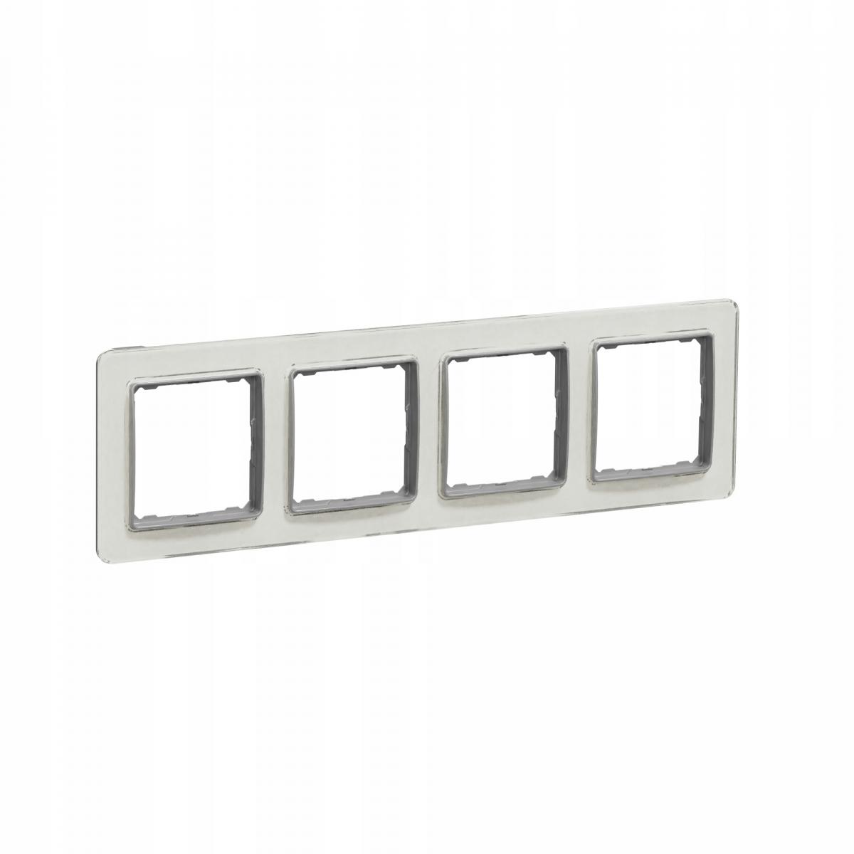SCHNEIDER ELECTRIC Ramka 4-krotna, imitacja szkło bialy SEDNA ELEMENTS