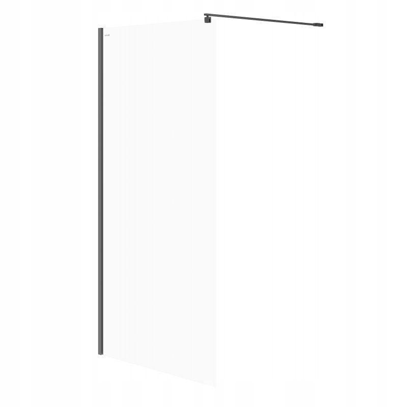 Kabina prysznicowa Walk-In Mille czarna 100 x 200 szkło transparentne