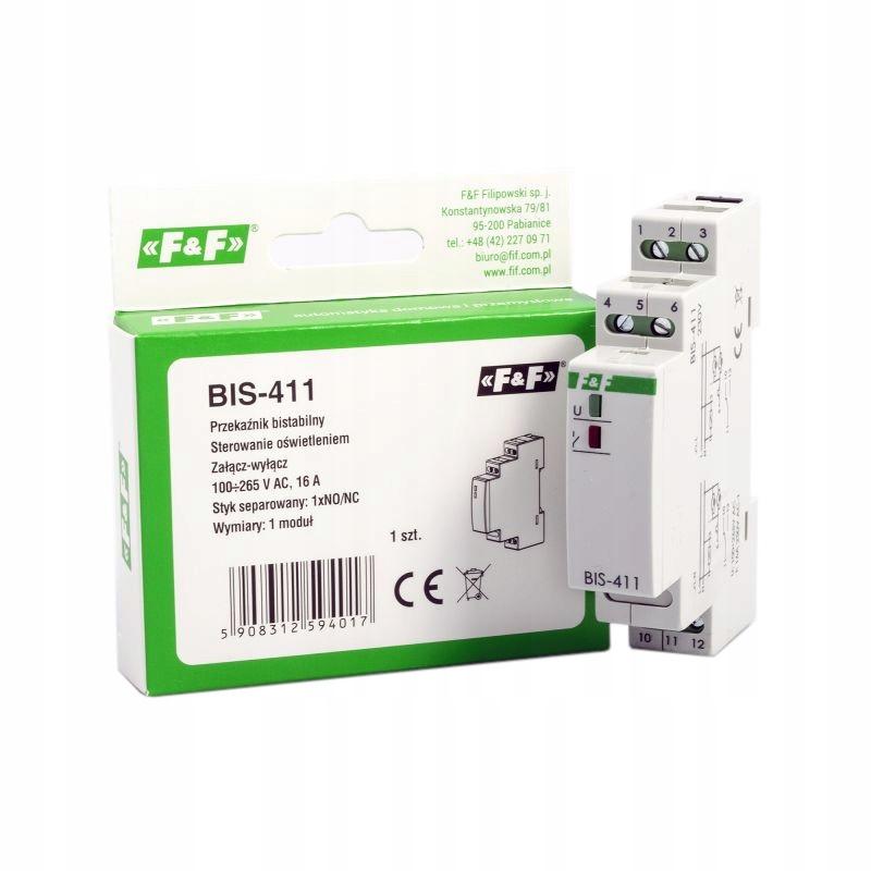 F&F Przekaźnik bistabilny BIS-411, montaż na szynie DIN BIS-411