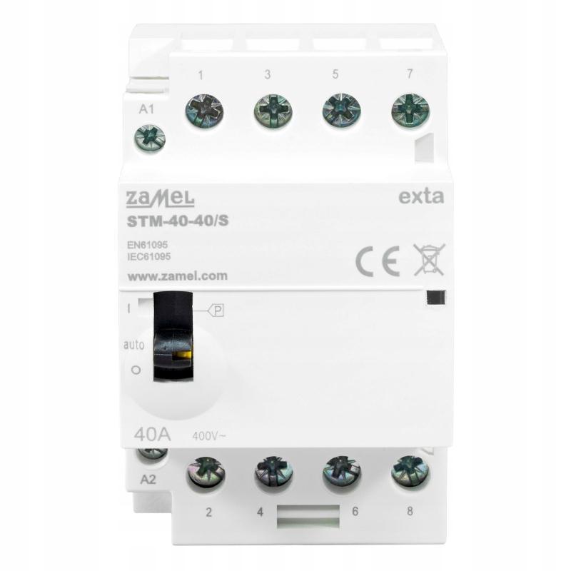 Stycznik modułowy ze sterowaniem ręcznym, instalacyjny 40A, 4xNO, 230V AC S