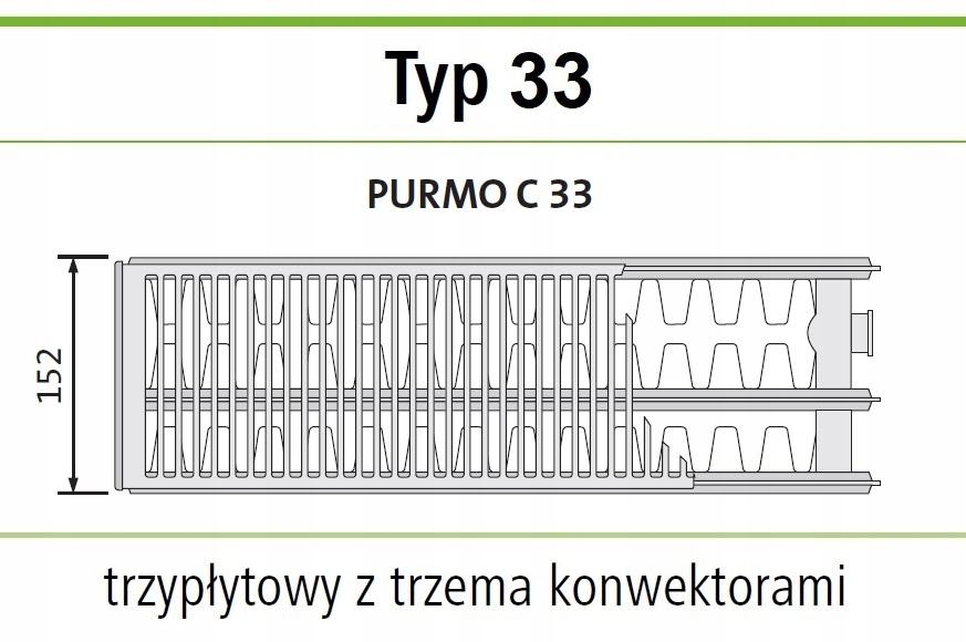 Grzejnik stalowy PURMO C 33 450x1000  boczny 48h