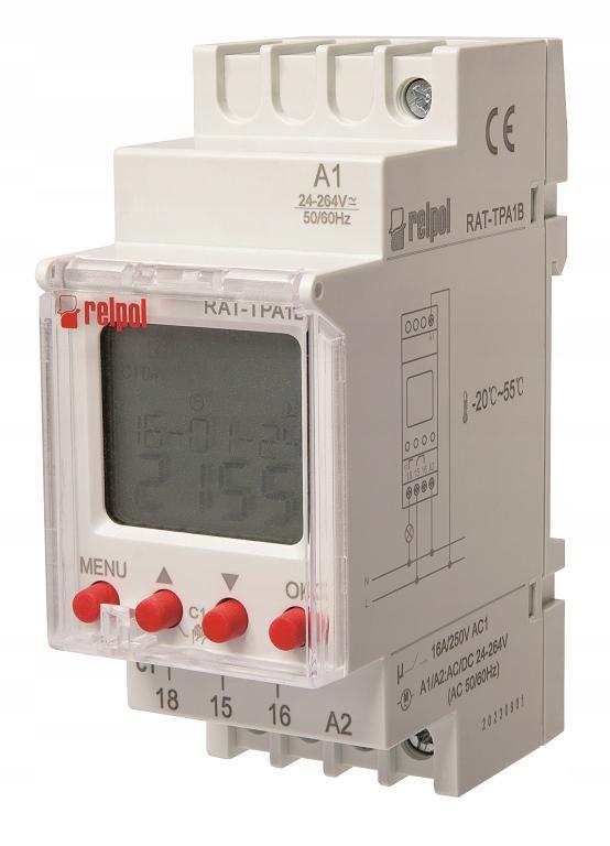 RELPOL Cyfrowy zegar astronomiczny RAT-TPA1B – LCD, zasilanie 24-264VAC/DC