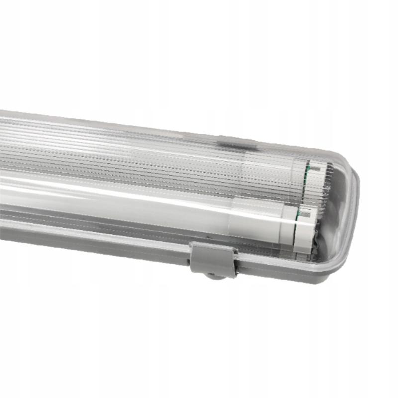 Oprawa hermetyczna do tub LED G13, 2xT8, 2x18W, 2x1800lm, 4000K, IP65, 120c