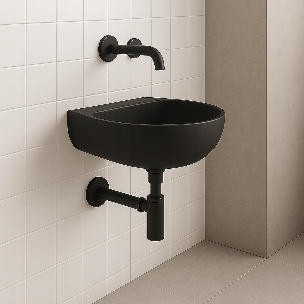 SANIT Półsyfon umywalkowy ozdobny czarny mat G 1 1/4x32