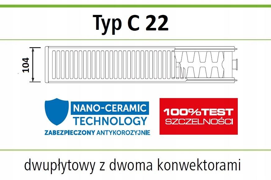 Grzejnik stalowy IDMAR C22 600x600 typ C 22 1028W BOCZNY 48h