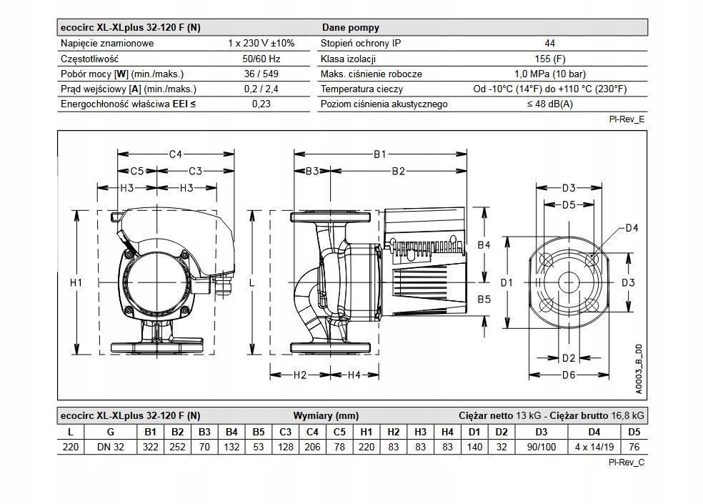XYLEM Pompa obiegowa XYLEM ecocirc XL XL 40-120