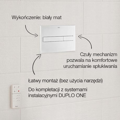 Przycisk spłukujący ROCA PL7 2-funkc do syst DUPLO ONE biały 07