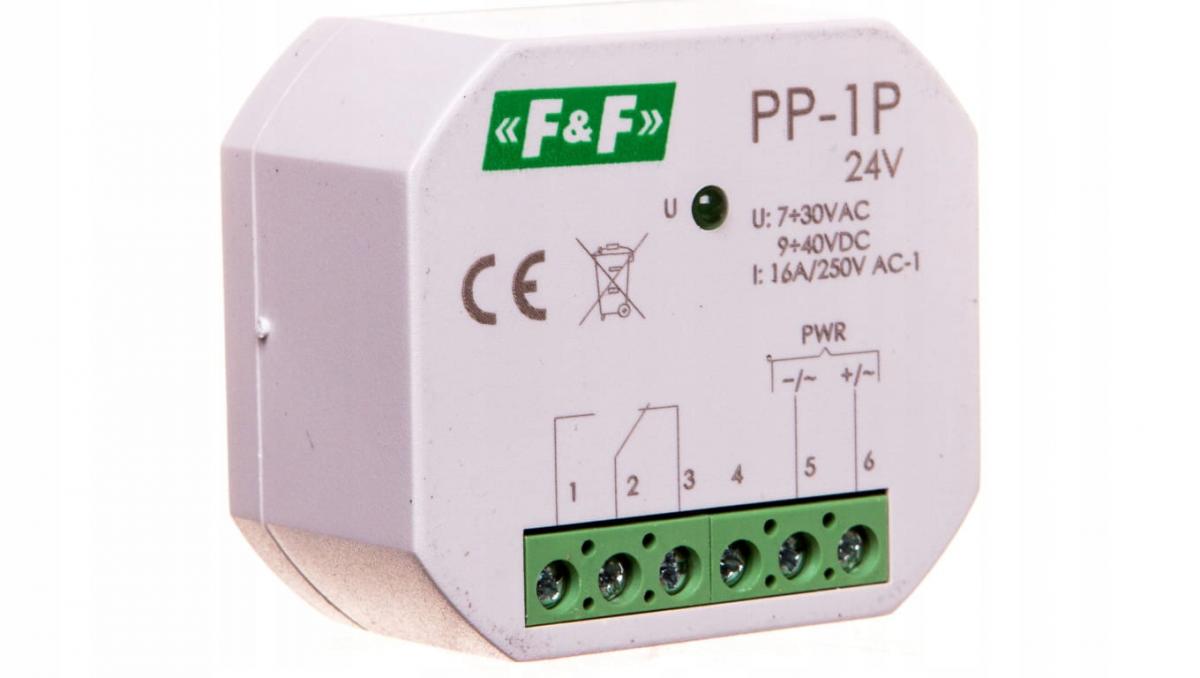 Przekaźnik elektromagnetyczny, 1P 16A, montaż podtynkowy,U=7÷30VAC / 9÷40VD