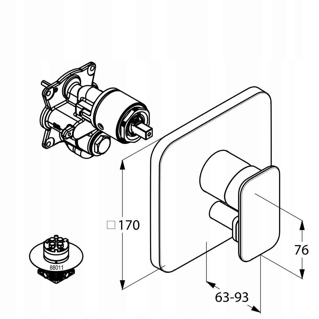 Bateria wannowo-natryskowa podtynkowa KLUDI E2 do FLEXX.BOXX 88 011 chrom