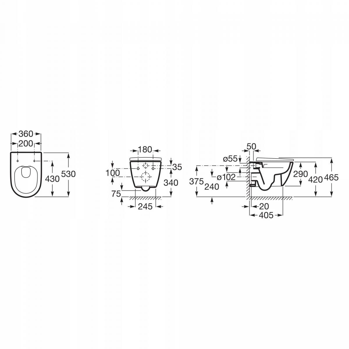 Miska wisząca ONA 53x36cm Rimless Biały ROCA[18]