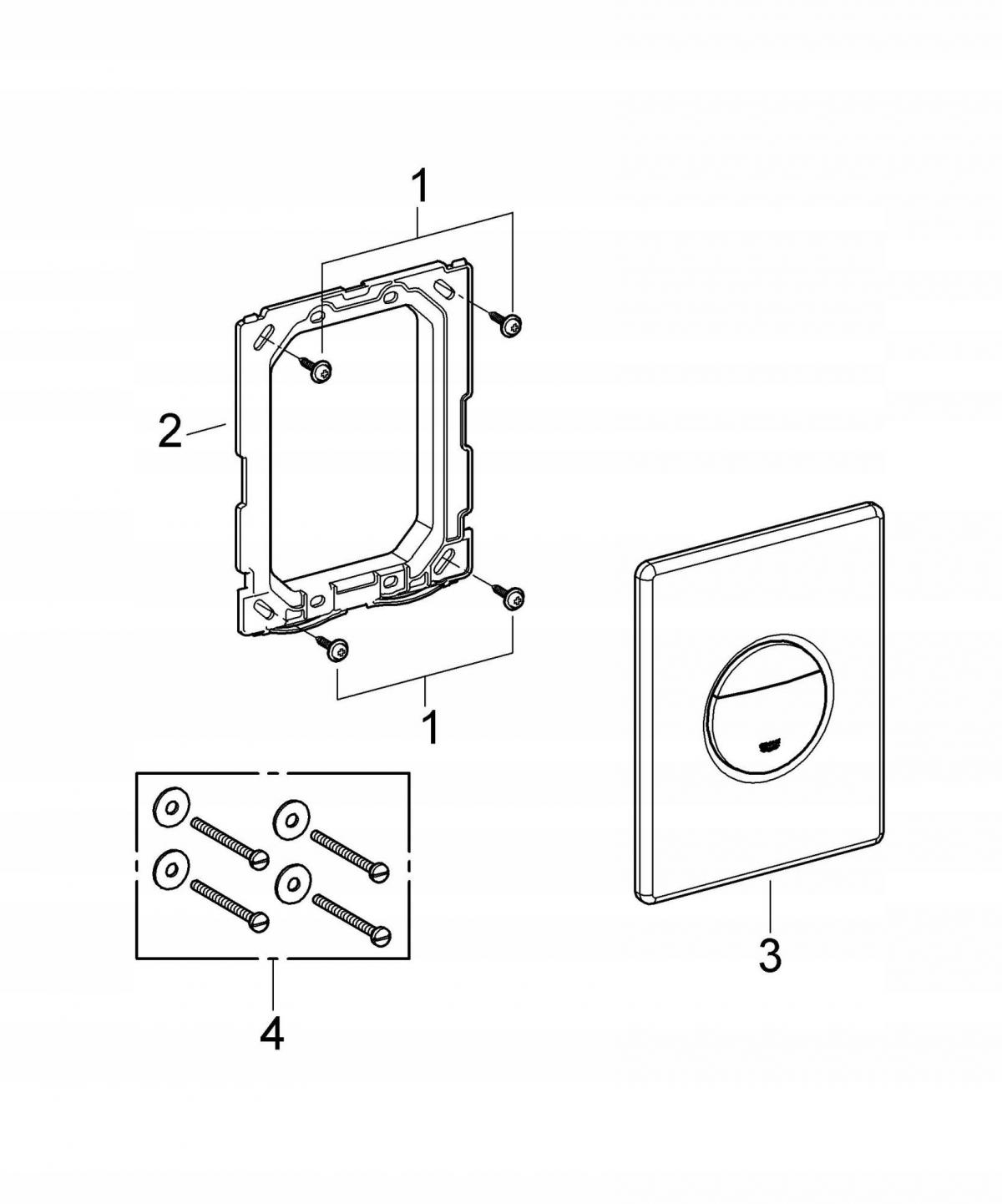 Przycisk uruchamiający GROHE Nova Cosmopolitan do WC chrom 156x197x11 mm