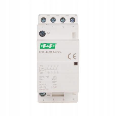 Stycznik modułowy styki 4NO I=25A napięcie cewki U=230V AC 2 moduły ONNLINE