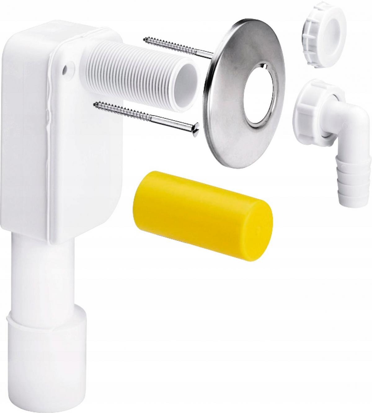 Syfon w ścianę do pralki/zmywarki 1 X 40/50 tworzywo sztuczne / biały