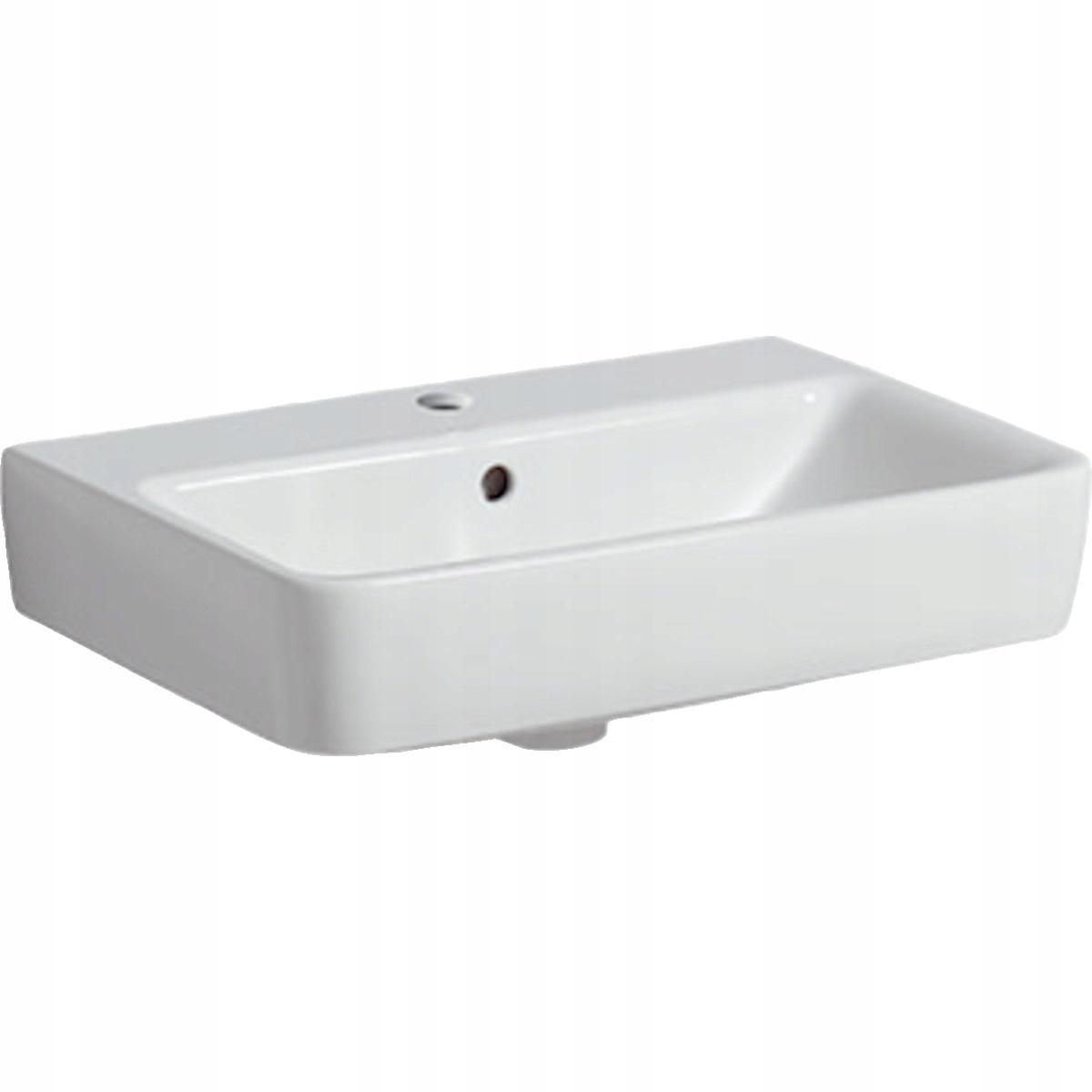 Umywalka Selnova Compact B55 cm, H17 cm, T37 cm, z przelewem, z otworem na
