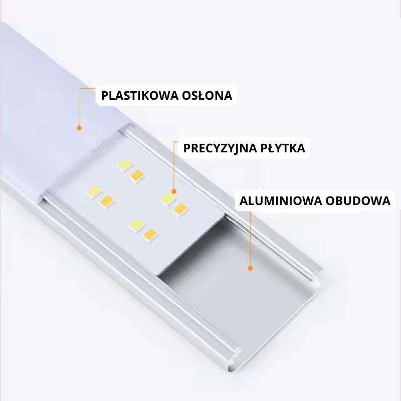 Oprawa meblowa LED do szaf, 400mm, 4000K, light sensor + pir, ładowanie 750