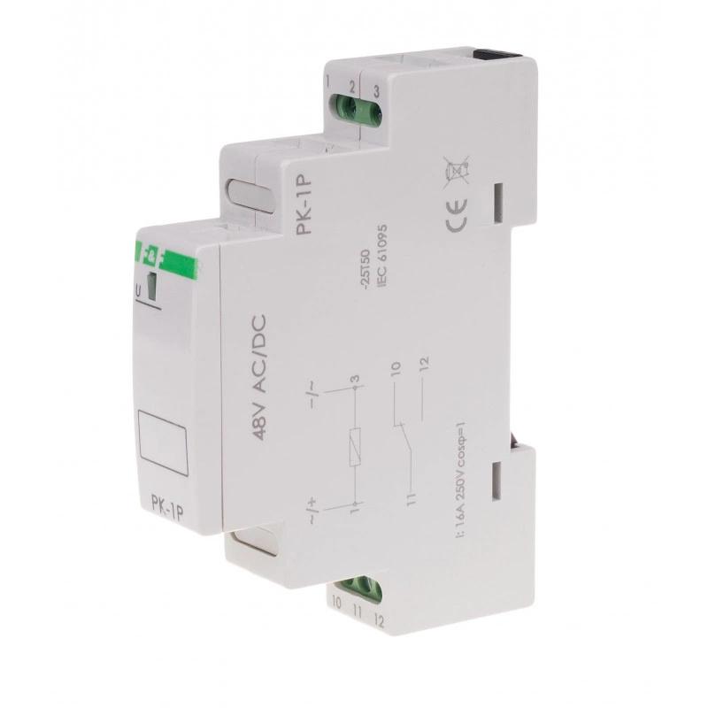 Przekaźnik elektromagnetyczny PK-1P 48 V Un=48V AC/DC Io<16A montaż na szyn