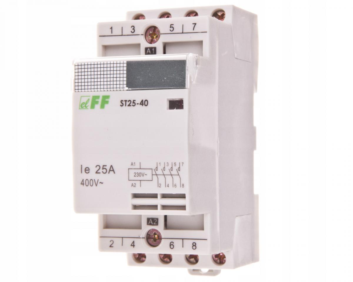 Stycznik modułowy styki 4NO I=25A napięcie cewki U=230V AC 2 moduły ONNLINE