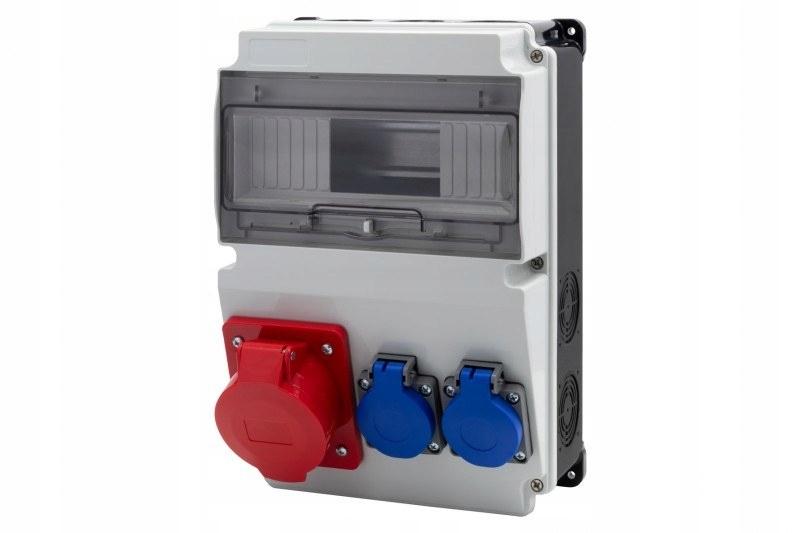 Rozdzielnica LAGO 10M BICOLOR - gniazda 32A 5p, 2x230V, 10 modułów, kolor c