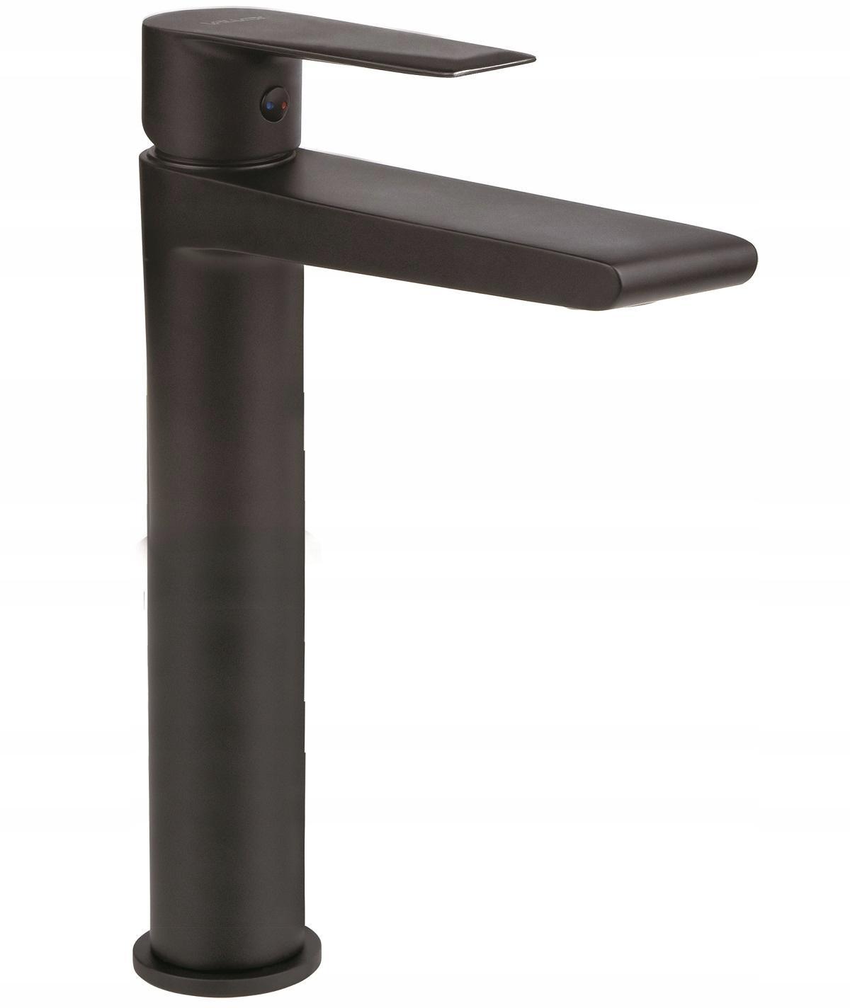 ESTO BLACK Bateria umywalkowa stojąca, nablatowa, wysoka