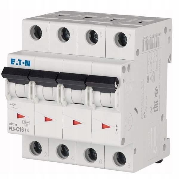 EATON Wyłącznik nadprądowy 6kA PL6-C16/4