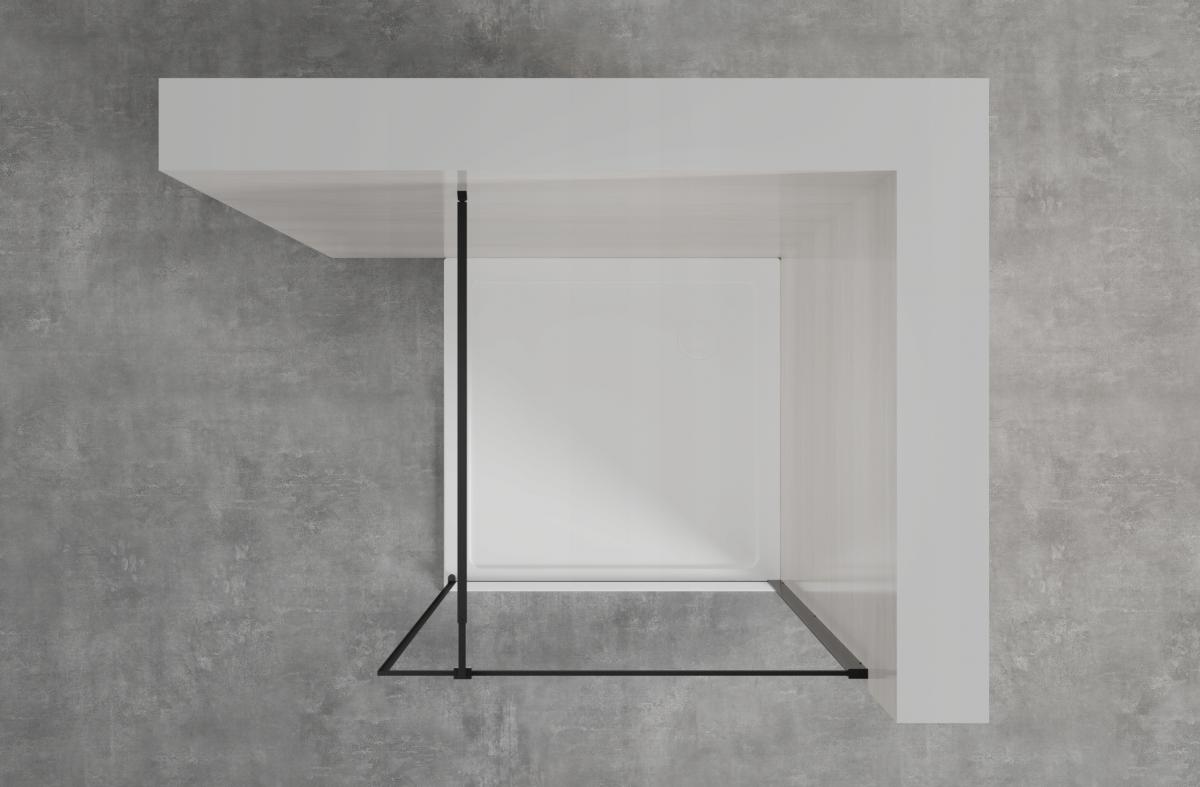 INVENA KABINA WALK-IN II 110X200CM RAMKA 8MM SHINY-GLASS CZARNY