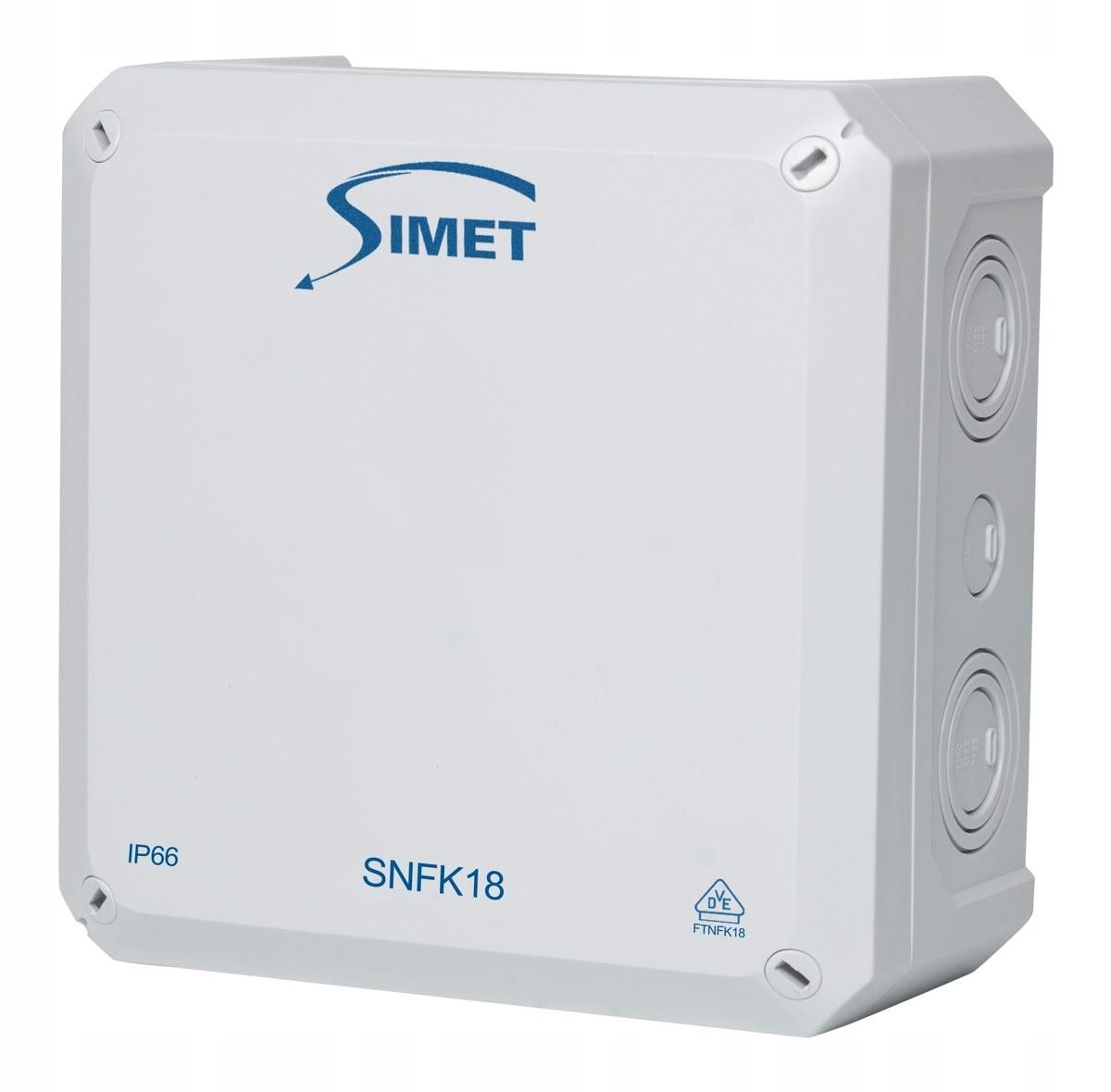 SIMET Puszka instalacyjna naścienna SNFK18, 180x180x93, IP66 szary
