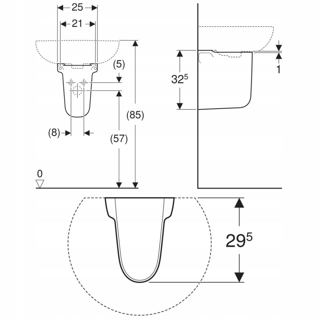 REKORD Półpostument umywalkowy