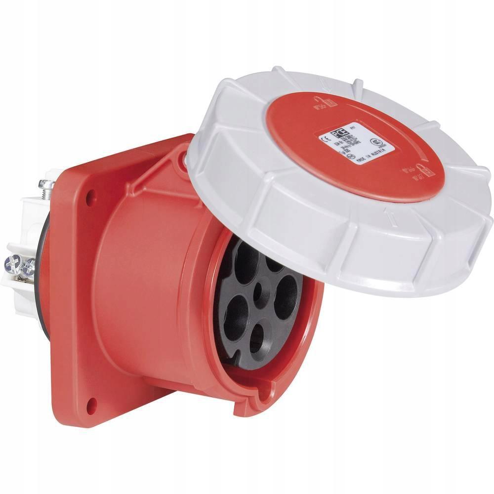 PCE Gniazdo tablicowe proste POWER TWIST 63A 3P+Z+N 400V 100x100mm IP67