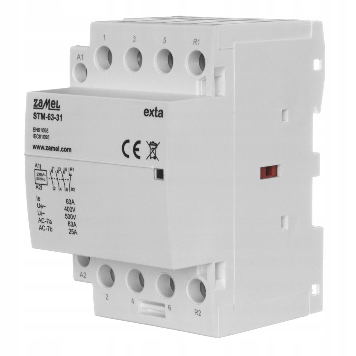 ZAMEL Stycznik modułowy instalacyjny 63A, 3xNO + 1xNC, 230V AC STM-63-31