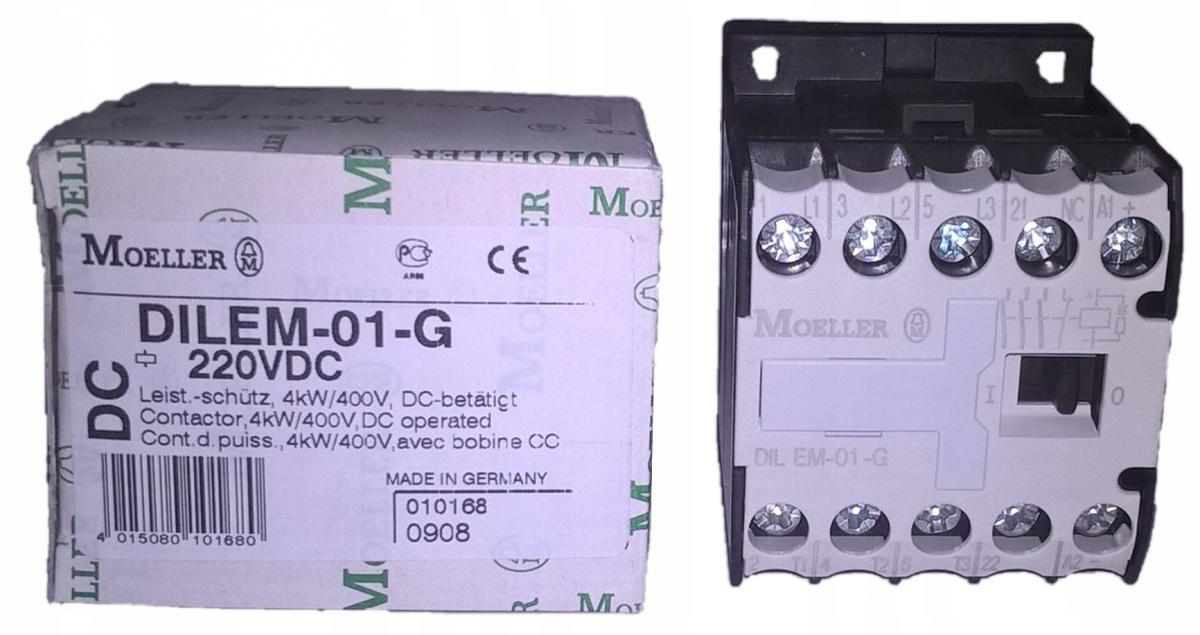 EATON Stycznik AC-3/I=9A P=4kW/ 0Z 1R DILEM-01-G(220VDC)
