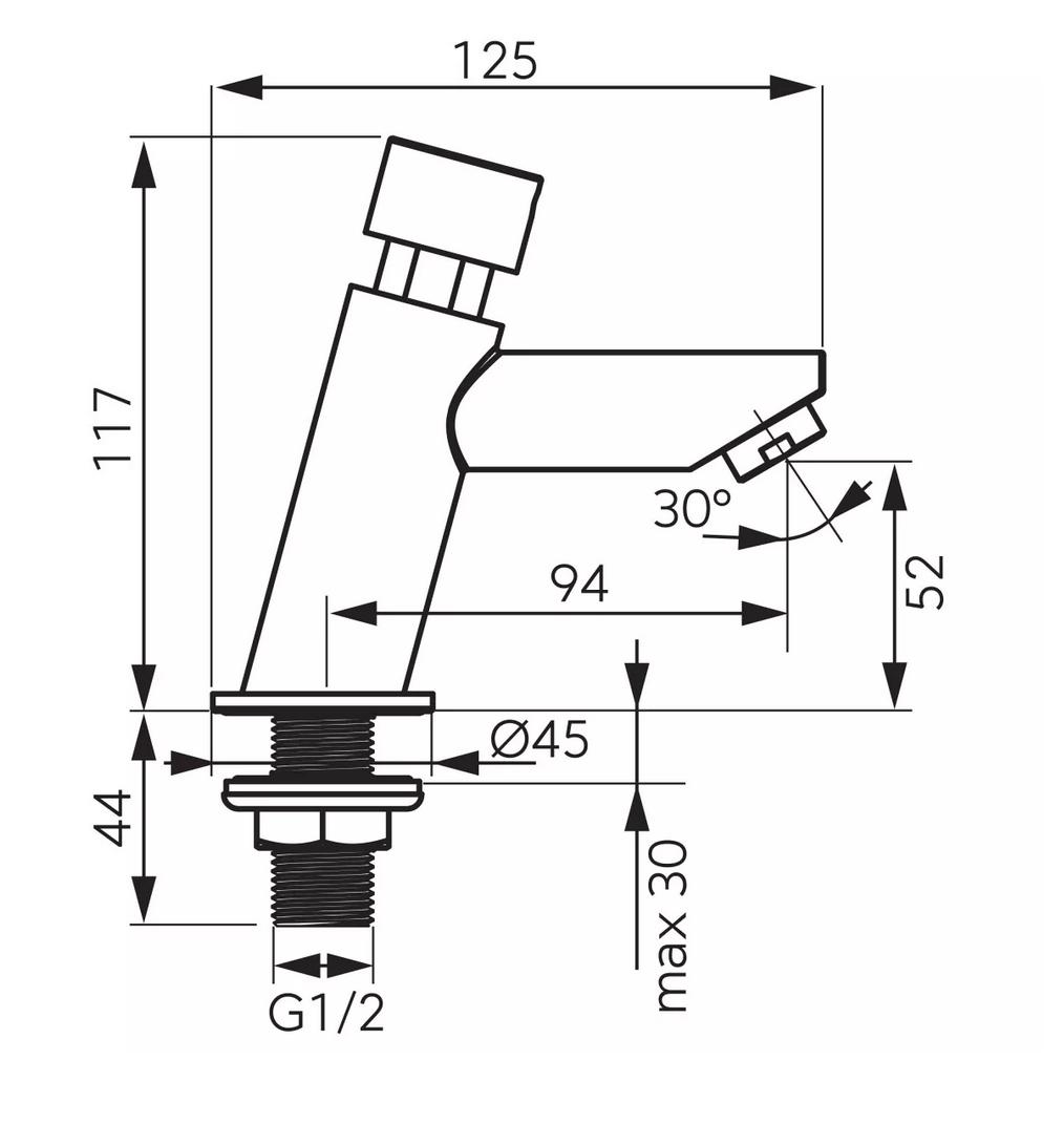 FERRO PRESSTIGE PRO bateria umywalkowa stojąca czasowa chrom Z501 48h