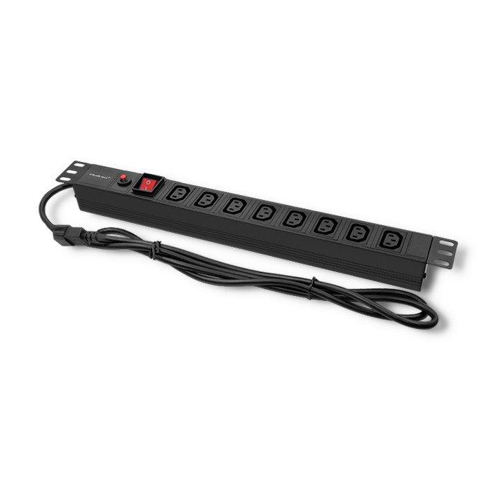 QOLTEC Listwa zasilająca do szafy RACK 19 1U 10A PDU 8xIEC C13 2m