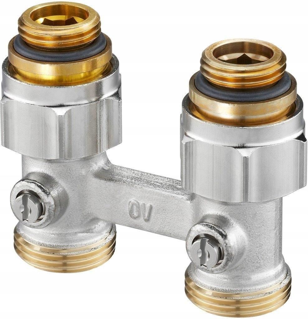 Multiflex F, ZB-podwójne przyłącze z odcięciem, 1/2GZx3/4GZ, mosiądz, niklo