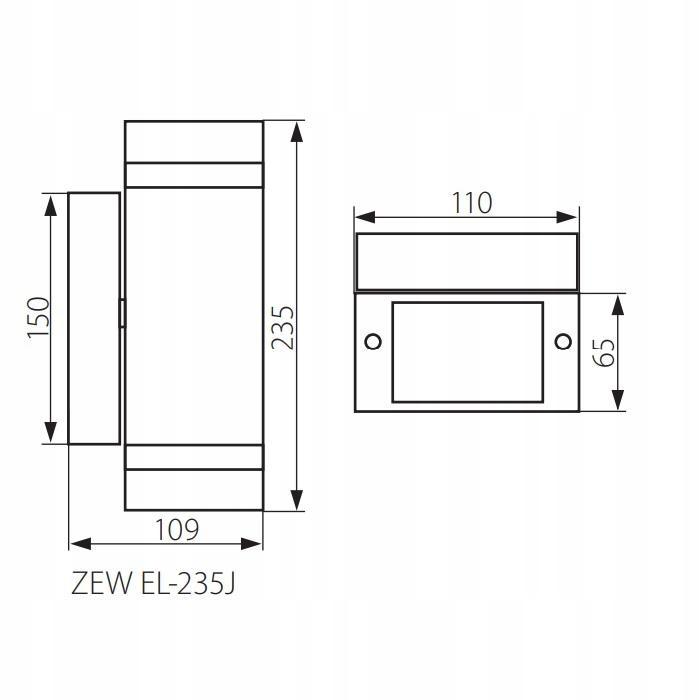 KANLUX Oprawa elewacyjna ZEW EL235, 2xGU10, 35W, IP44, czarna