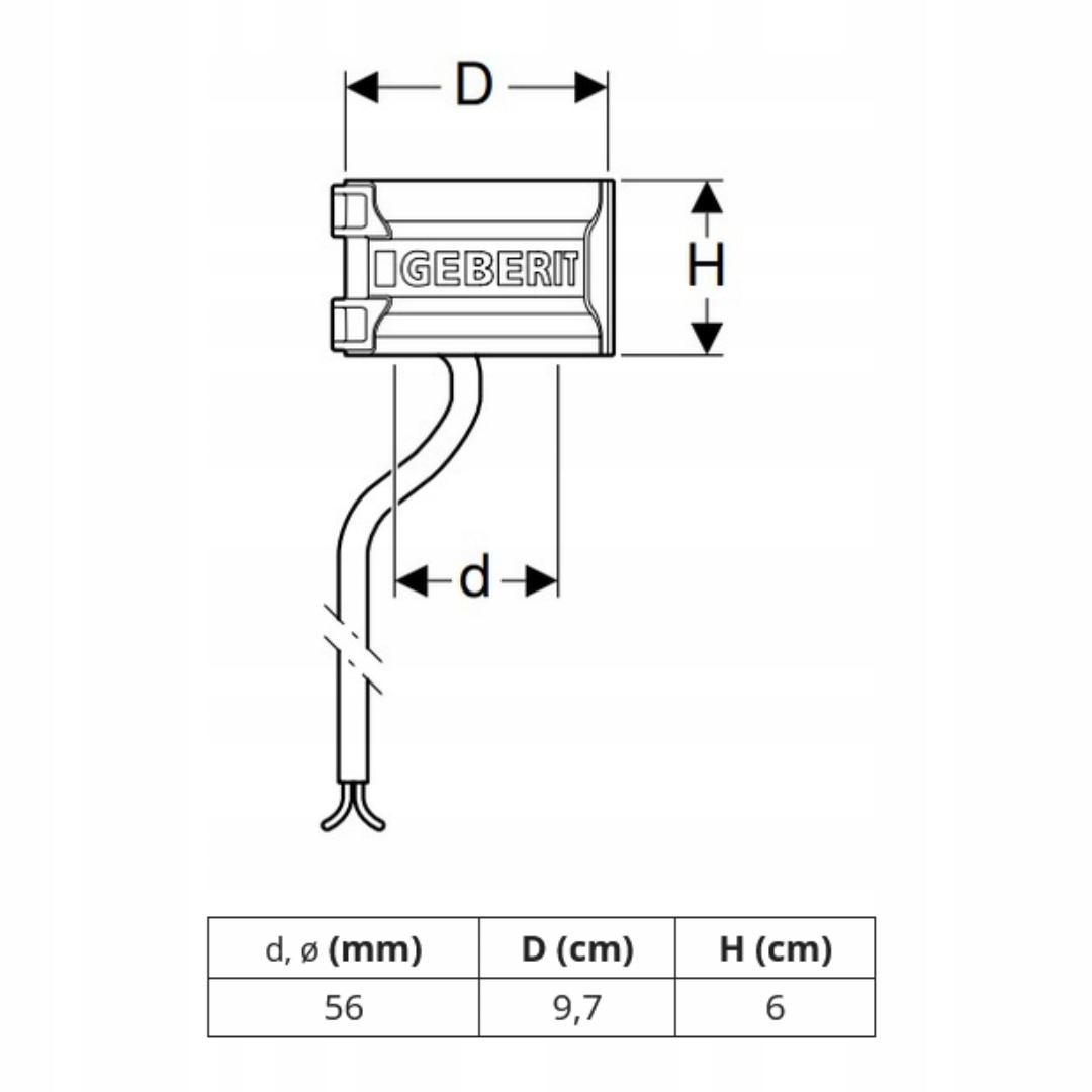 GEBERIT Podgrzewacz wpustu Geberit Pluvia d56 230V/8W