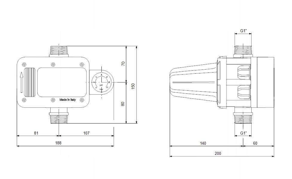 Sterownik ciśnienia PM PLUS 1x115-230V 50/60Hz SCHUKO