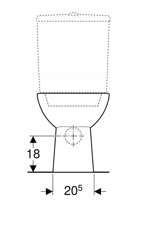 Miska stojąca WC Selnova do spłuczki nasadzanej, lejowa, B36 cm, H39 cm, T6