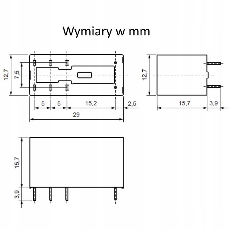 Przekaźnik miniaturowy RM84-2012-35-5230 elektromagnetyczny do obwodu druko