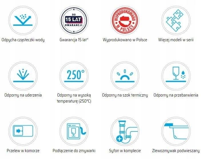 DEANTE Zlewozmywak granitowy 1-komorowy Corda podwieszany, nero