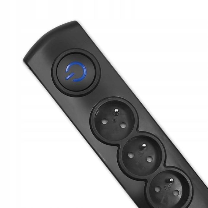 QOLTEC Listwa antyprzepięciowa Quick Switch 6 gniazd 1.8m